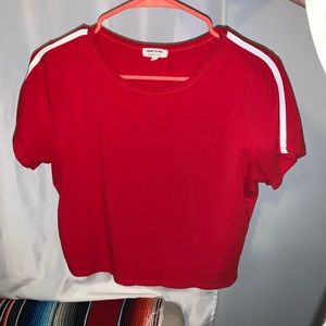 red crop top/  shirt